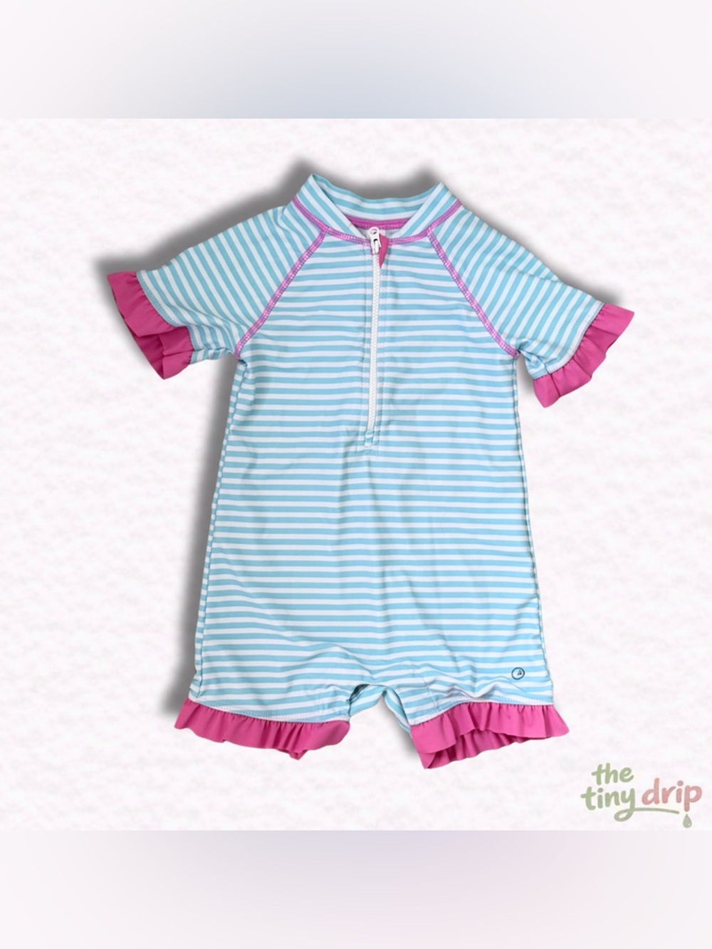 Ripzone Baby Girl Stripe Rashguard Romper (Size 12-18m)